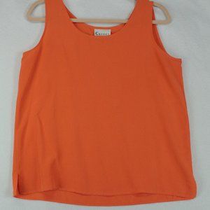 Career Essentials Women's Medium Orange Tank Top 100% Silk (Has Flaw)